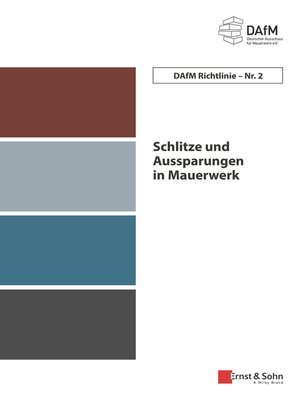 cover image of Schlitze und Aussparungen in Mauerwerk